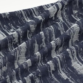 Minglink Washed Jacquard Denim Fabric for Sewing & Crafting - 10 oz Washed Cotton Jacquard, 1 Yard (36") Length x 60" Wide, Blue