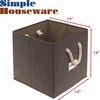 Simple Houseware 13" Cube Storage Bin With Braided Rope Handles,