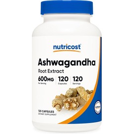 Nutricost Ashwagandha Herbal Supplement 600mg, 120 Capsules - Vegetarian, Non-GMO, Gluten Free, Ashwagandha Root