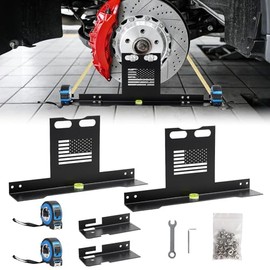 Kit de Herramientas de Alineación de Ruedas Mejorado - Herramienta de Alineación de Ruedas Automotriz Sin Quitar Calibradores, Placas de Herramienta de Alineación Toe con 2 Cintas Métricas Imperiales