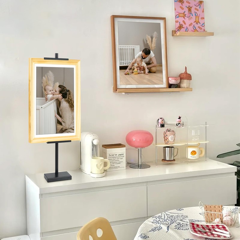 YJREW Tabletop Picture Frame Stand, Adjustable for Frames Up to