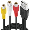 BENACES USB to 3RCA Cable, 1.5m/5Ft USB A Male to
