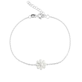Einzelstück® Daisy Bracelet with Daisy I Bracelet 925 Sterling Silver 18K Gold-Plated I Hypoallergenic & Nickel Free, Sterling Silver