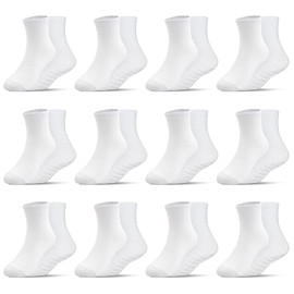 HYCLES Toddler Girp Socks 12 Pairs for Boys Girls Kids Children Non Skid Anti-slip Crew Socks with Grip 3-5 Years