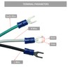 14AWG 3 Wire Replacement Power Cord,Open end with U-Type Terminal,12FT