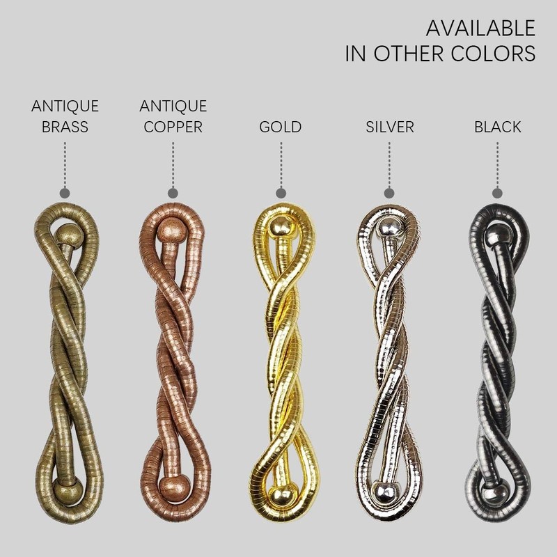 KXLife Curtain Tiebacks Clips, Decorative Drapes Holdbacks, Handmade Metal Rope