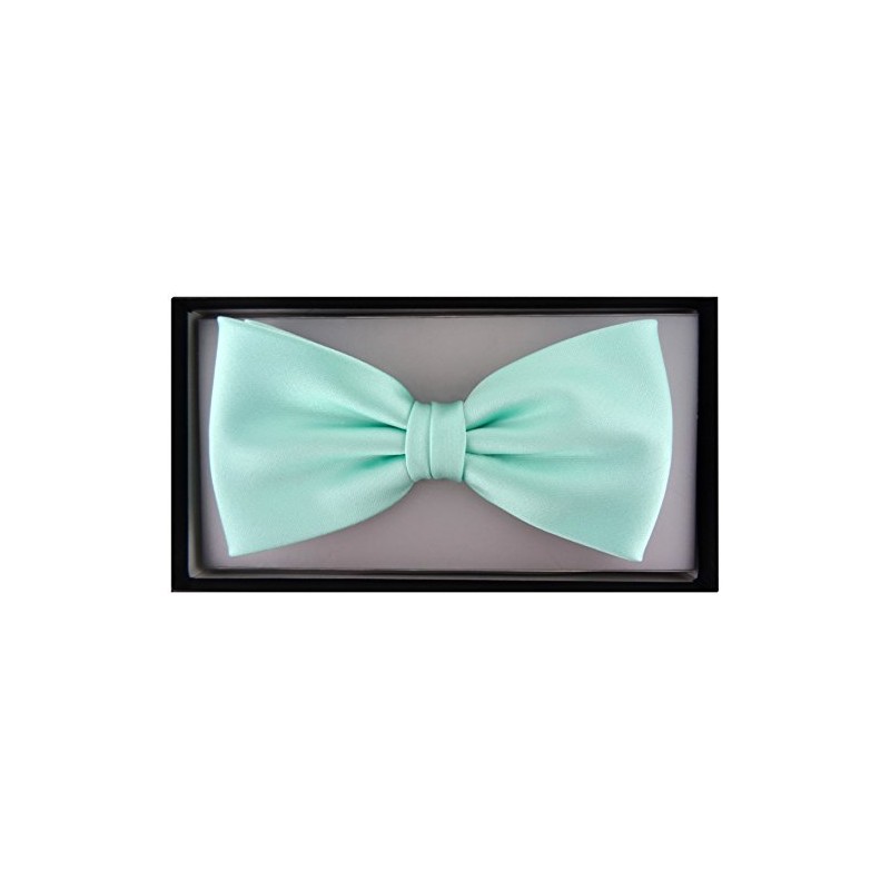 TigerTie Pre-tied Satin Bow Tie - Plain Colour + Gift