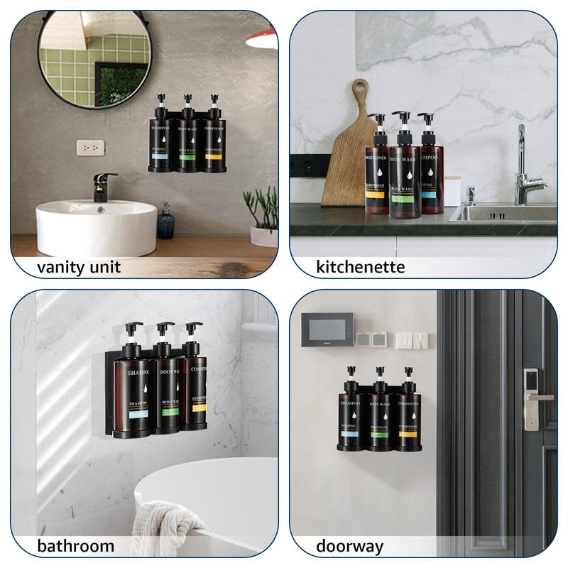 Shampoo and Conditioner Dispenser Shower Soap Dispenser No Drill 3