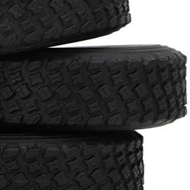 Tbest 4-Piece RC Tyre, 1/16 RC Caterpillar Car Off Roader Rubber Tyre RC Wear Wheel Tyre Suitable for C-34 1/16 4WD Military Truck RC Off-Road Tyres