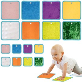 16 Set Sensory Mats, Assorted Sensory Floor Tiles Textures Sensory Mats Tactile Wall Panel for Autistic Children Kids Toddler Baby Floor Play Fidget Activity (Square)
