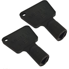 fiXte® Triangular Gas Electric Utility Meter Box Key Black Plastic (Pack of 2)