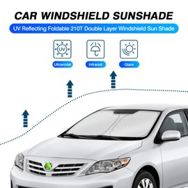 KUST - Parasol de parabrisas plegable para Toyota Corolla 2009, 2010, 2011, 2012, 2013, protector de visera plegable que bloquea los rayos UV y mantiene tu coche fresco