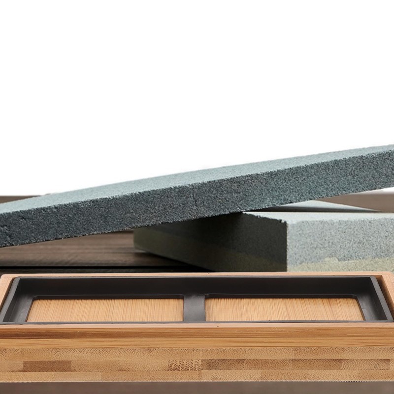 Whetstone Sharpening Stone Storage Holder bamboo whetstone rubber 1 Set