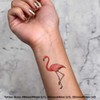 4 x 'Flamingo' Temporary Tattoos - Water Resistant, Skin-Safe, Non-Toxic
