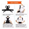 Soporte De Espalda Transpirable Y Ajustable Anti Joroba Full Negro