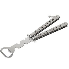 Butterfly Bottle Opener Spanner Multi Tool Practice Folding Bottle Opener (SILVER)