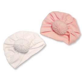 Nursery Time Baby Donut Turban Hat (UK, Age, 0 Months, 3 Months, White/Pink)