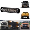 KaiDengZhe 4Pcs 6LED Amber&White Sync Feature Emergency Warning Light Beacon