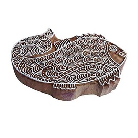 Henna Wood Block Large Fish Shape Big Printing Stamp