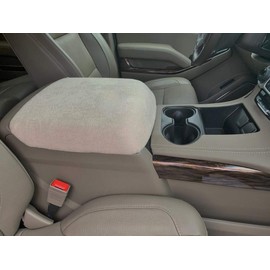 Auto Console Covers- Fits The GMC Yukon Denali 1500, 2500, and 3500 2015-2018 Center Console Armrest Lid Cover Fleece Fabric-Taupe