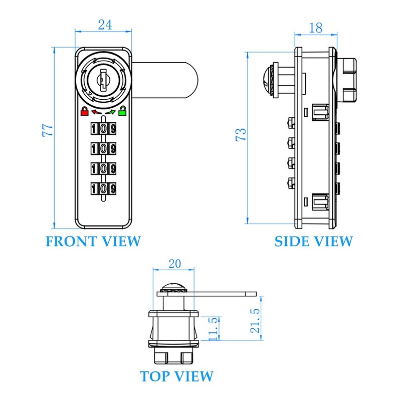 Puyueo 2 Sets Mechanical Code Lock Digital Combination Cabinet Lock