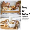MorTime Bed Tray Table with Folding Legs, Bamboo Breakfast Tray