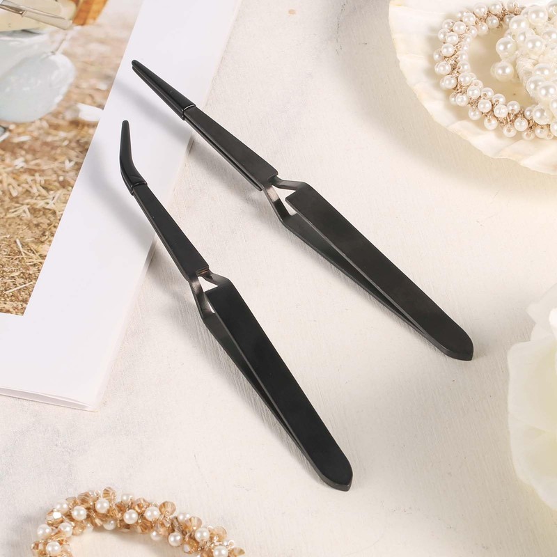 Reverse Tweezers, Cross Locking Tweezers Stainless Steel Soldering Tweezers with