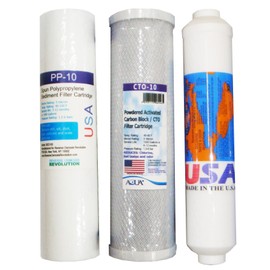 Replacement filter set for 3 Stage Reverse Osmosis Revolution Black Series 3 Stage Water Purifier