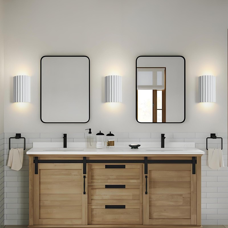 ZEROUNO White Resin Modern LED Wall sconces Wall Lighting Set