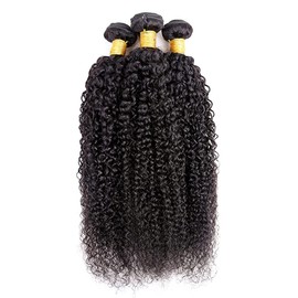 20 22 24 Inch Bundles Kinky Curly Hair Human Hair Bundles for Women Double Weft No Tangle Hair Bundles Hair Weave 3 Bundle Kinky Curly Hair