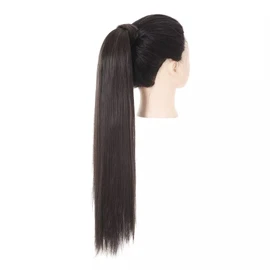 Coleta Postiza Lacia SARLA 22inch Cola de Caballo Resistente al Calor (4-CASTAÑO OBSCURO NATURAL), 1.0 unidad