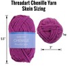 Threadart 6 Pack Super Soft Chenille Yarn - Bulky Yarn,