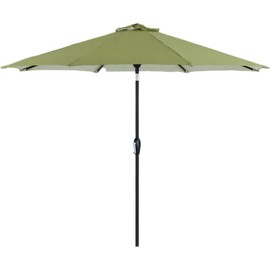 Tempera 9ft Grass Patio Umbrellas Outdoor Table Market Umbrellas with Crank & Pust Button Tilt, Wood Color Pole and Sturdy Ribs, High Color-Fastness Canopy