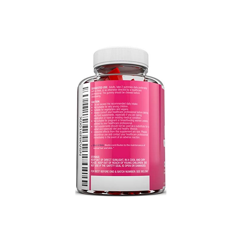 Biotin Hair Gummies 10,000mcg - 90 Vegan Gummies - 45