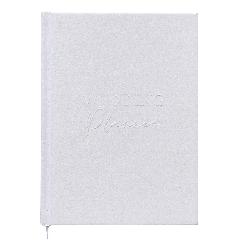Ginger Ray White Embossed Wedding Planner with 49 Gold-Edged Pages