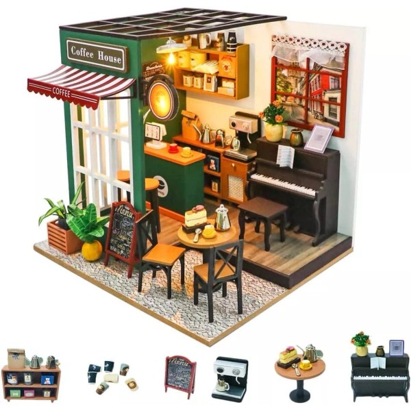 Wizardi Miniature Wizardi Roombox Kit - Coffee Shop Dollhouse Kit