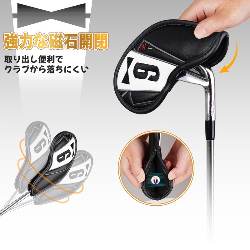 Golf Iron Covers Magnetic Wedge Covers Club Head Covers Set