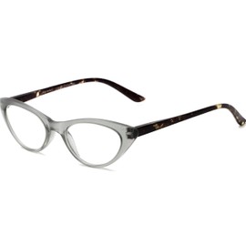 IB The Cat's Meow Colorful Ladies Cat Eye Reading Glasses, Full Frame Readers, 1950s Vintage Reading Glasses for Women + 1.25 Grey (Microfiber Cleaning Carrying Pouch Included)