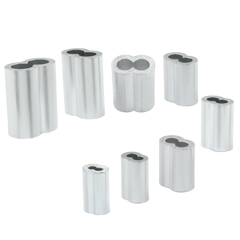 Murtenze 50Pcs 3/16" Wire Rope Sleeve, Aluminum Cable Crimp Sleeves,