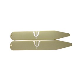 Gold Toned Etched Greek Letter Psi Collar Stays