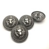 Pack of 5 Vintage Lion Pattern Stem Metal Buttons Round