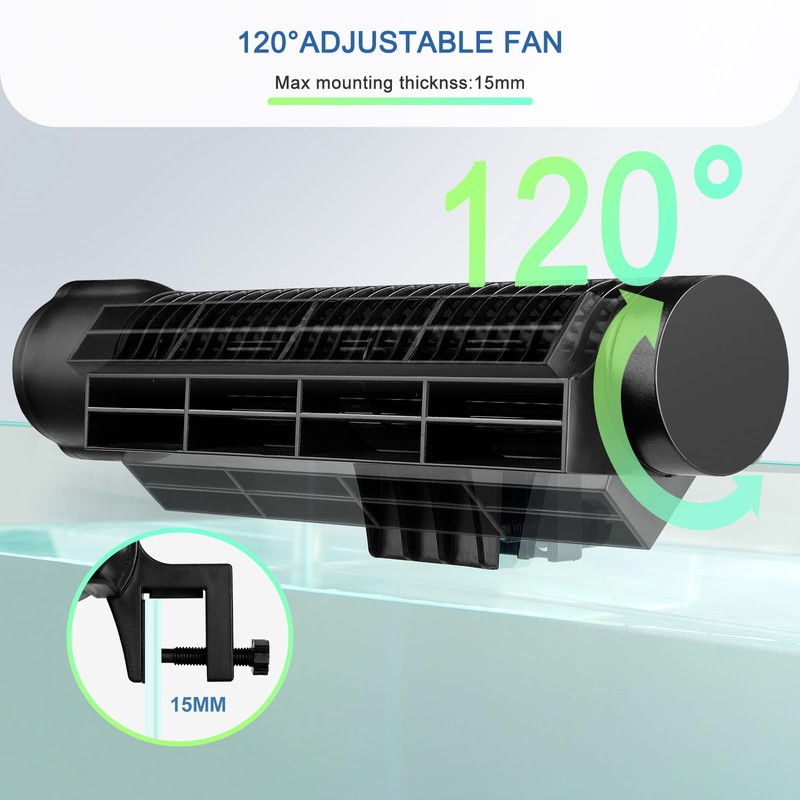JEREPOND Aquarium Chillers Aquarium Cooling Fan, DC12V Auto Fish Tank
