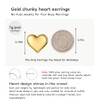 SweYone Gold Chunk Thick Heart Stud Earrings for Women, 18K