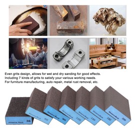 ANKROYU 7PCS Sanding Sponge, Compact Sander Block Sponge, Sander Sanding Block, Flexible Sanding Block, Abrasive Sponge for Furniture Manufacturing