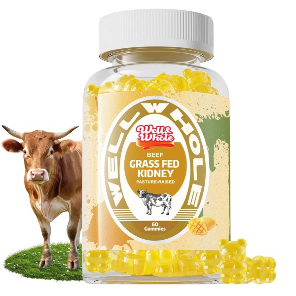 Well&Whole Grass Fed Beef Kidney Gummies DAO Enzyme & Histamine