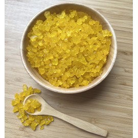 SweetGlob Old Fashioned Medium Rock Sugar Candy Gems, Lump Sugar Rock Crystals (1 Pound, Yellow Mango)