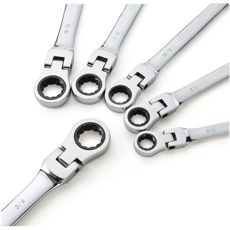 FLZOSPER 22 -Piece Flex-Head Ratcheting Wrench Set, Both SAE and