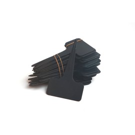 Prudance® 50pcs Reusable Waterproof Plant Markers for Garden T-Type Plant Labels for Seedlings Potted Plants Vegetables Succulents Durable Weatherproof Garden Tags （Black）