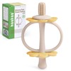 haakaa Silicone Twin Flower Teether,Nipple-Shaped End for Gum Massage,360° Baby