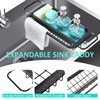 TOOLF Expandable Sink Caddy with Dish Towel Bar, Adjustable Over-The-Sink